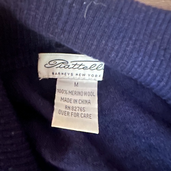 Barneys NY Merino Wool Sweater Medium 1/4 zip Gently worn Made by Piattelli - Picture 3 of 3